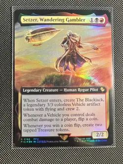 Setzer, Wandering Gambler Extended Art FOIL: Final Fantasy MTG: Commander (NM) - Image 1