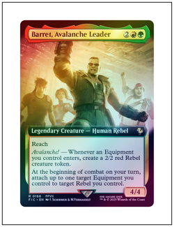 1x Barret, Avalanche Leader, Foil, Extended Art, Final Fantasy, Magic MTG NM - Image 1
