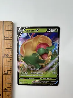 Appletun V 026/264 Pokemon Fusion Strike Ultra Rare Holo Used Trading Card - Image 2