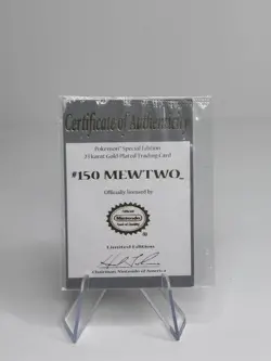 Mewtwo Pokemon 23k Gold Plated Trading Card BK Promo 1999 Nintendo w/ COA - Image 3
