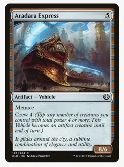 Aradara Express #195 KLD Artifact Vehicle Magic Card In Protective Sleeve - Image 1