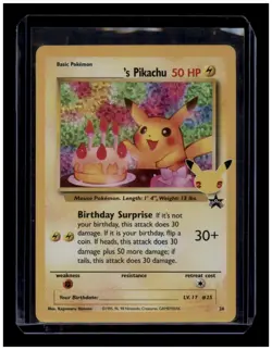 Pokemon Card TCG - Birthday Pikachu - 24/108 - Black Star Promo - Celebrations - Image 1
