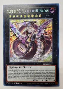 Yugioh Number 92: Heart-eartH Dragon BLMR-EN077 Secret Rare 1st Ed - Image 1