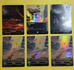 MTG Edge of Eternities Full Art Basic Lands x6 Bundle Foil Borderless EOE - Mint - Image 1