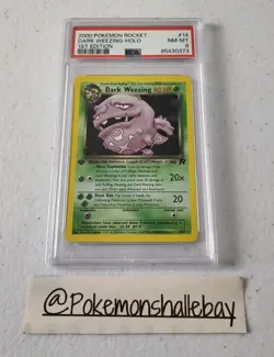 Dark Weezing 14/82 - 1st Edition - Team Rocket *PSA 8 - NM-MT* Holo Pokemon Card - Image 1