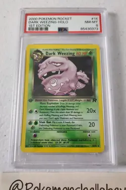Dark Weezing 14/82 - 1st Edition - Team Rocket *PSA 8 - NM-MT* Holo Pokemon Card - Image 3