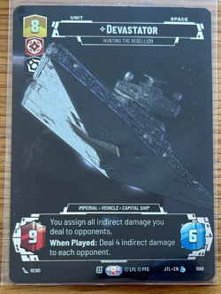 STAR WARS UNLIMITED TCG JUMP TO LIGHTSPEED: PRESTIGE FOIL CARD: DEVASTATOR - Image 1