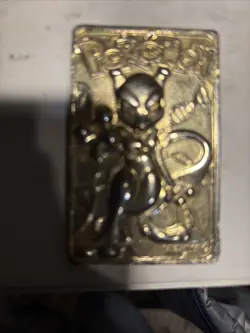 Vintage 1999 Gold Plated Burger King Pokemon Trading Card Mewtwo Nintendo - Image 1