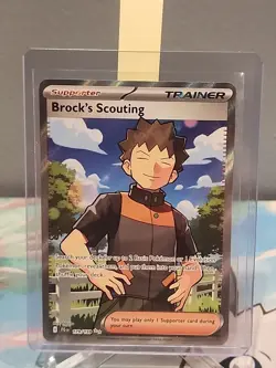 Brock's Scouting 179/159 Full Art Trainer Pokemon Card Journey Together LP - Image 4