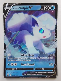Alolan Vulpix V 033 Silver Tempest Pokemon card - Image 1