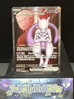 Pokemon Card Team Rocket's Mewtwo ex 213/182 Destined Rivals Holo Full Art NM - Image 1