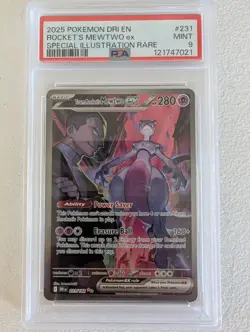 Pokemon Mewtwo EX 2025 Team Rockets 231/182 Sir Destined Rivals Mint PSA 9 - Image 1