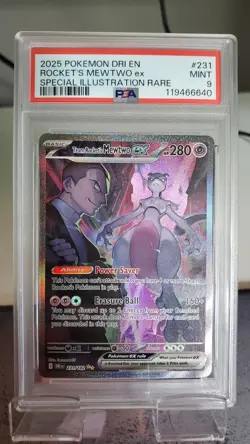 Pokemon Mewtwo EX 2025 Team Rockets 231/182 Sir Destined Rivals Mint PSA 9 - Image 1