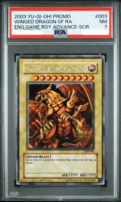 PSA 7 Yu-Gi-Oh Card Winged Dragon Of Ra GBI-003 Secret Rare Promo Holo English - Image 1