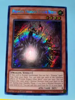 Damaged Yugioh Primite Dragon Ether Beryl BLMM-EN130 1st Edition Secret Rare - Image 2