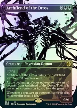 1x FOIL SHOWCASE ARCHFIEND OF THE DROSS - Phyrexia - MTG - Magic the Gathering - Image 1