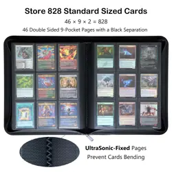 9 - Pocket Card Binder Zip Case for MTG Sports TCG Trading Cards Double - Sided - Image 2