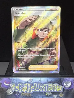 Pokemon Card Brandon 188/195 Ultra Rare Trainer Silver Tempest Near Mint - Image 1