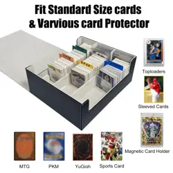 Soccer Trading Card Storage Box 2400 Cards Waterproof Leather Deck Case 10 - Image 2