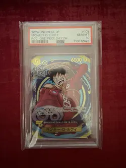 PSA 10 Luffy OP07-109 One Piece Day Japanese Card - Image 1