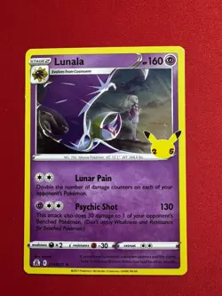 Lunala 015/025 Holo Rare Pokemon Card - Celebrations Set - LP-NM Condition - Image 1