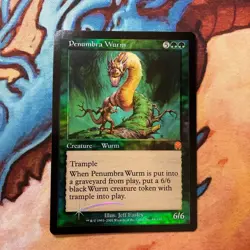 Mtg Magic The Gathering Foil Apocalypse English Dark Worm/Penumbra Wurm - Image 1