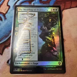 Mtg Magic The Gathering Foil Artist Signed Proof Mending Of Dominaria - Image 1