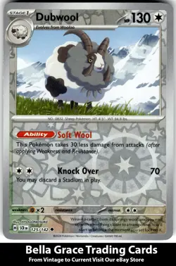 Dubwool #125/142 SV07: Stellar Crown Pokemon Uncommon Reverse Holo - Image 1