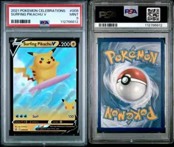 PSA 9 Mint Surfing Pikachu V 008 Pokemon Celebrations 2021 - Image 3
