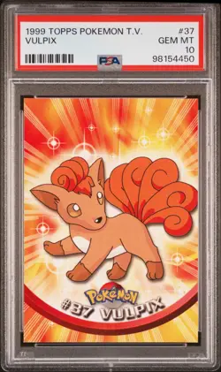 1999 TOPPS POKEMON TV #37 VULPIX PSA 10 GEM MINT - pop 25 - Image 1