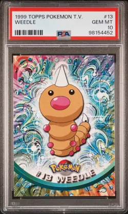 1999 Topps Pokemon T.V. Weedle #13 Black Logo PSA 10 (GEM MINT)! LOW POP! - Image 1