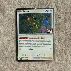 Pokemon TCG Holo Ditto Card 132/165 Prize Pack Series 6 - Image 1