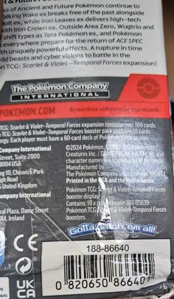 Pokemon TCG Scarlet & Violet Mini Temporal Forces-UNCHECKED-MAYBE CARD MISS-USED - Image 3