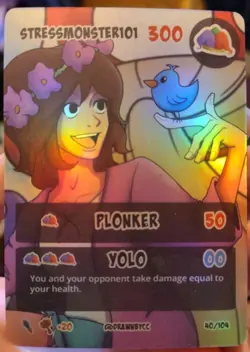 Stressmonster Holo Shiny Foil Hermitcraft TCG First Run 1st Edition Card - Image 1