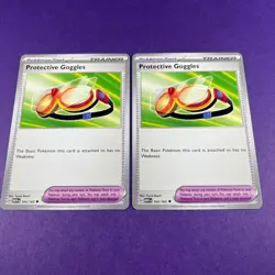 Protective Goggles X 2 164/165 Pokemon 151 Trainer Playset Trading Cards TCG - Image 2