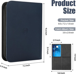 Trading Card Binder 4 Pocket Card Album Folder Holds up to 288 Cards with 36 Sle - Image 3
