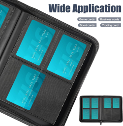 Trading Card Binder 4 Pocket Card Album Folder Holds up to 288 Cards with 36 Sle - Image 5
