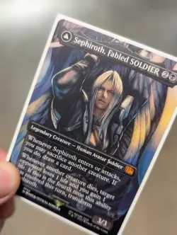 Sephiroth, Fabled Soldier / One Winged Angel (M 0317) (Borderless) - FF x MTG - Image 3