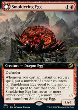 Magic the Gathering MTG Smoldering Egg (358) Innistrad Midnight Hunt NM - Image 1