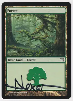 Signed Forest #306 LP Champions of Kamigawa Artist Rob Alexander 2004 MTG Magic! - Image 1