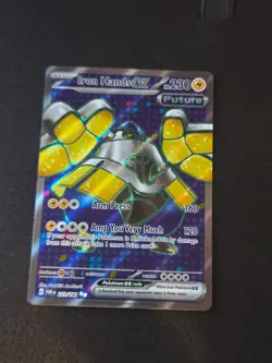 Pokemon Iron Hands EX TCG Full Art Holo Card 223/182 Paradox Rift - Image 1