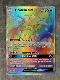 Pokemon SM Unified Minds Rainbow Secret Hyper Rare Heatran GX 238/236- NM - Image 1