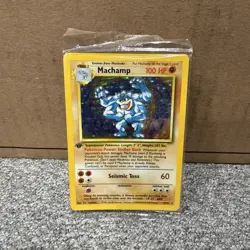 Sealed Machamp Base Set 8/102 1st Edition Holo Rare WOTC Pokemon - Image 1