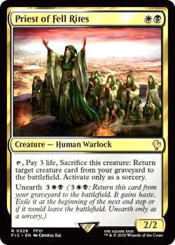 MTG Priest of Fell Rites 328 Rare Surge Foil Final Fantasy Commander - Image 1
