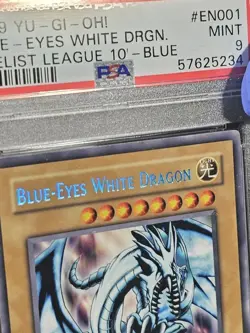 BLUE FOIL Blue-Eyes White Dragon PSA 9 Duelist League Promo DL09-EN001 Yugioh - Image 1