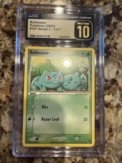 Bulbasaur CGC Pristine 10 POP Series 2 Pokemon Card 2005 12/17 - LOW POP - Image 1