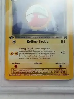 Dark Electrode 34/82 Team Rocket 1st Edition PSA 8 Pokemon Card 2000 - Image 3