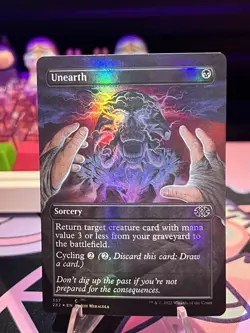 MTG - Unearth - Foil - Borderless - Double Masters 2022 - NM, English Magic FLAT - Image 1