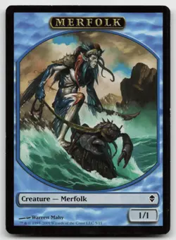 MTG Merfolk Token T Zendikar 5 LP - Image 1
