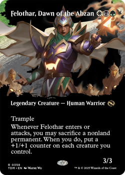 Felothar, Dawn of the Abzan 0358 ~ **Borderless** Rare NM MTG Tarkir Dragonstorm - Image 1